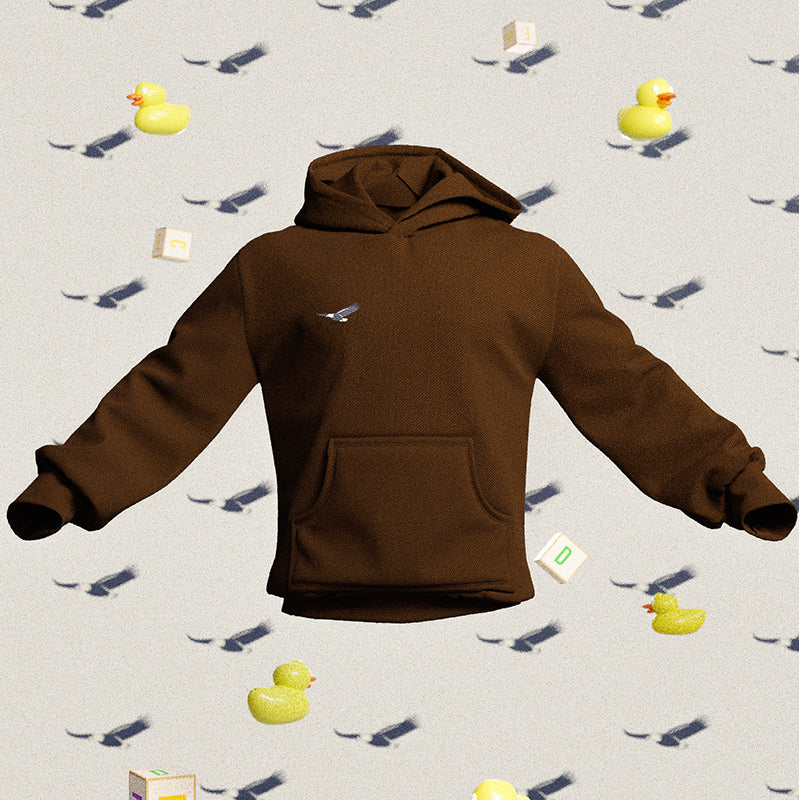 BROWN HOODIE KIDS - EAGLE / HER GÅR DET GODT